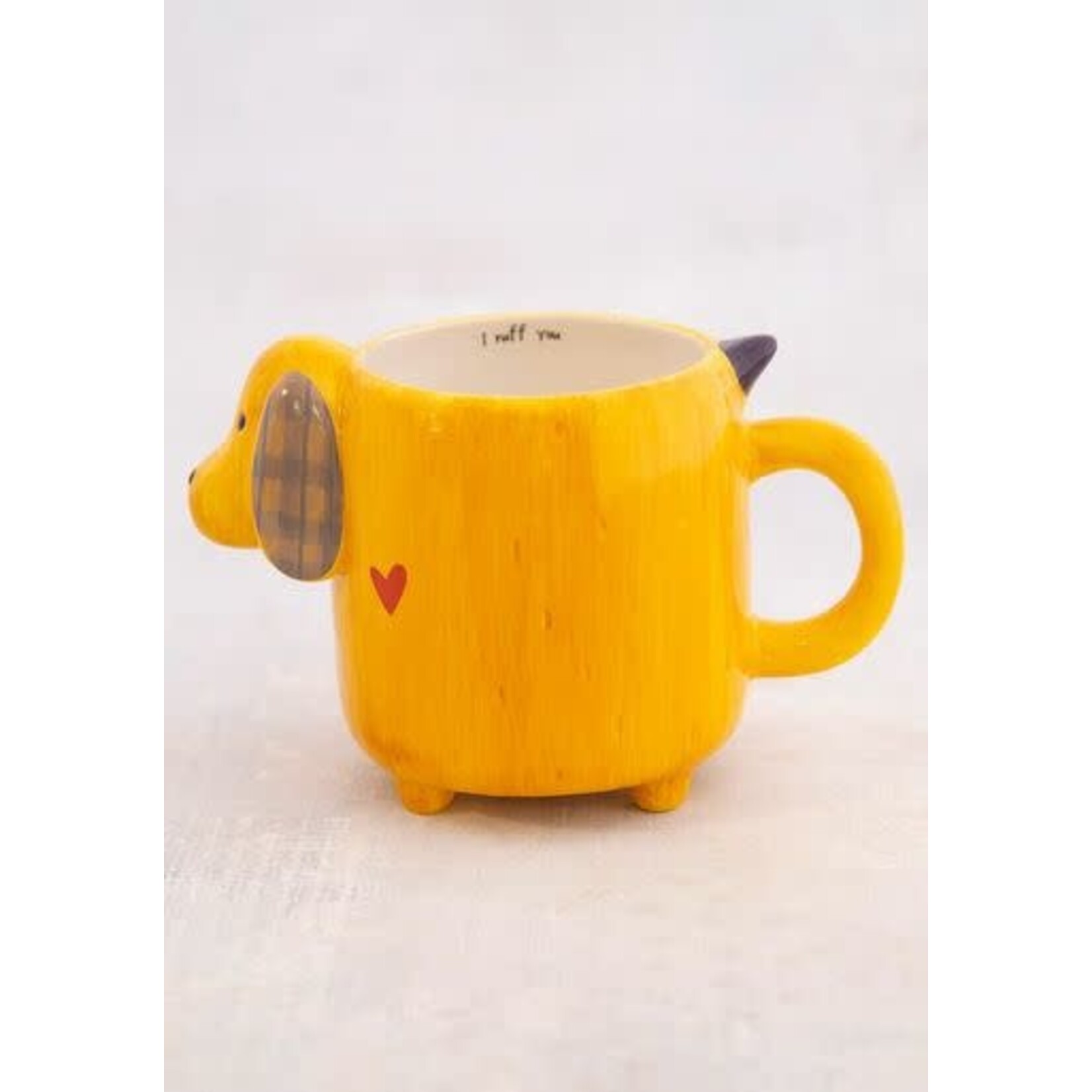 natural life yellow dog folk mug