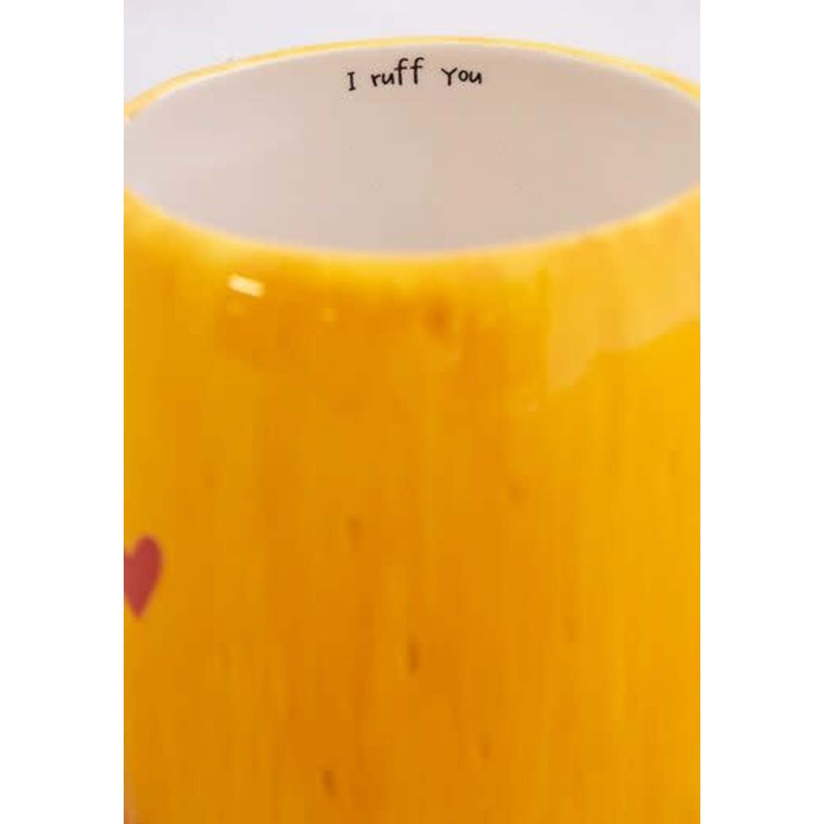 natural life yellow dog folk mug