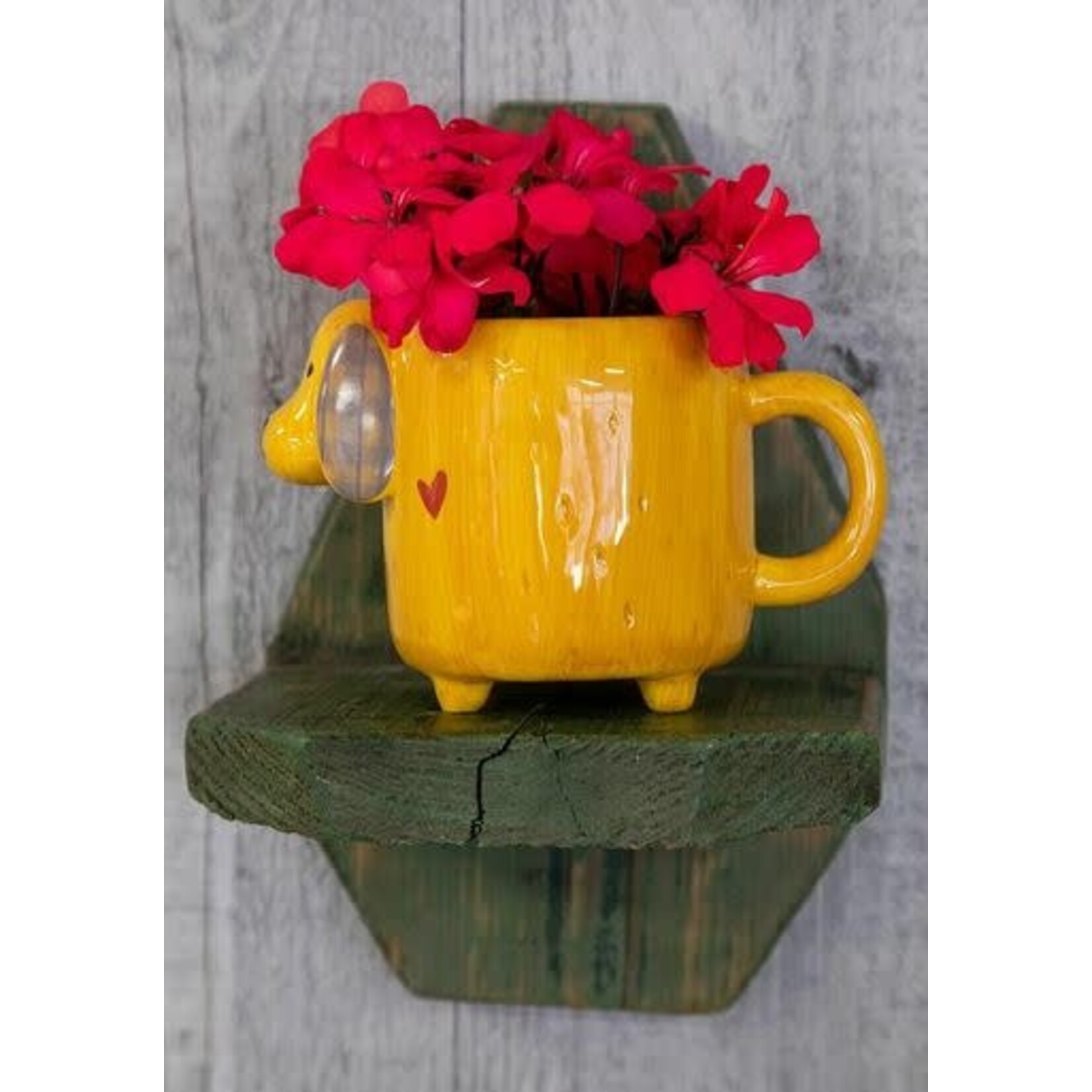 natural life yellow dog folk mug