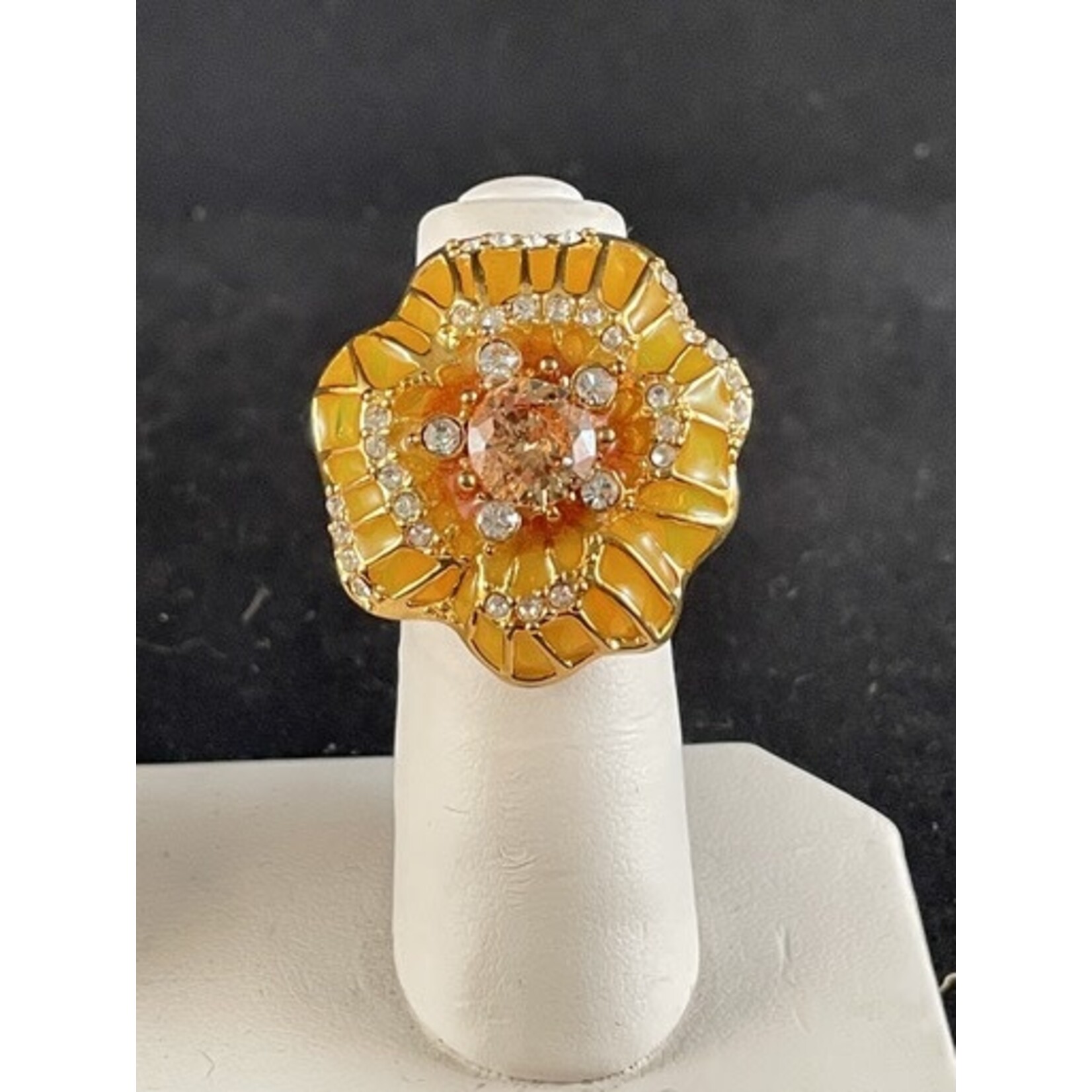 m. lynne designs yellow enamel flower ring