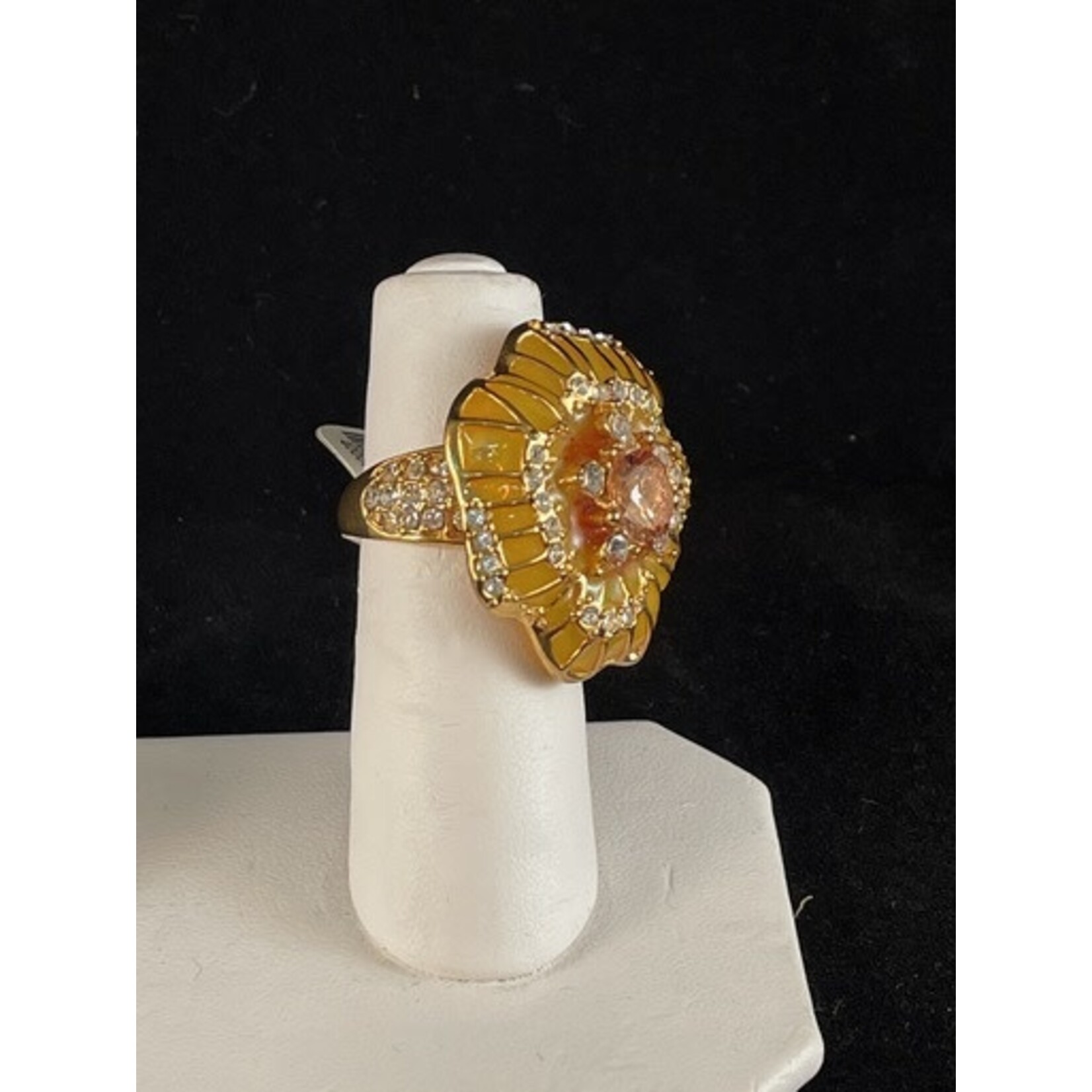 m. lynne designs yellow enamel flower ring