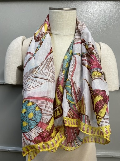available at m. lynne designs Yellow Feather Scarf