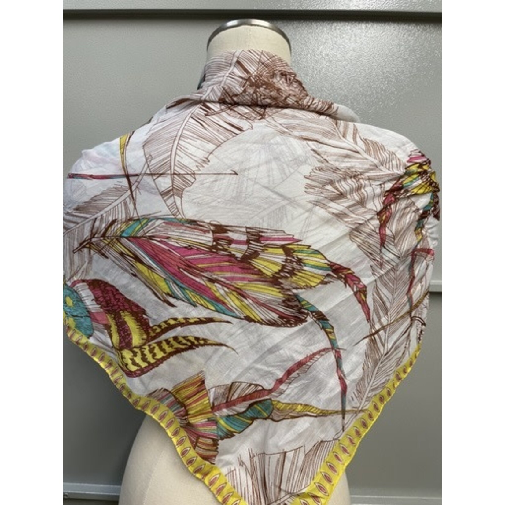 m. lynne designs yellow feather scarf
