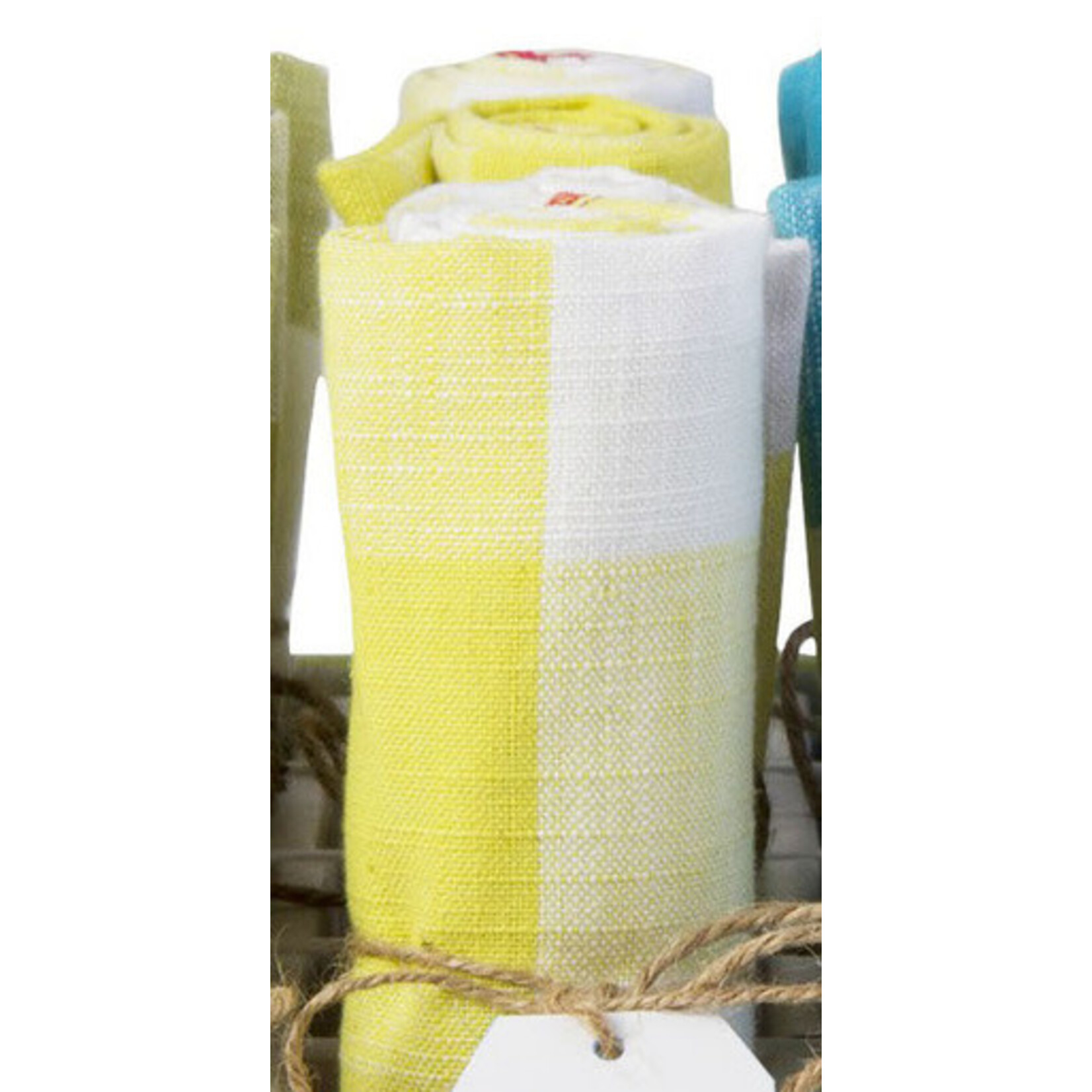 m. lynne designs yellow gingham tea towel