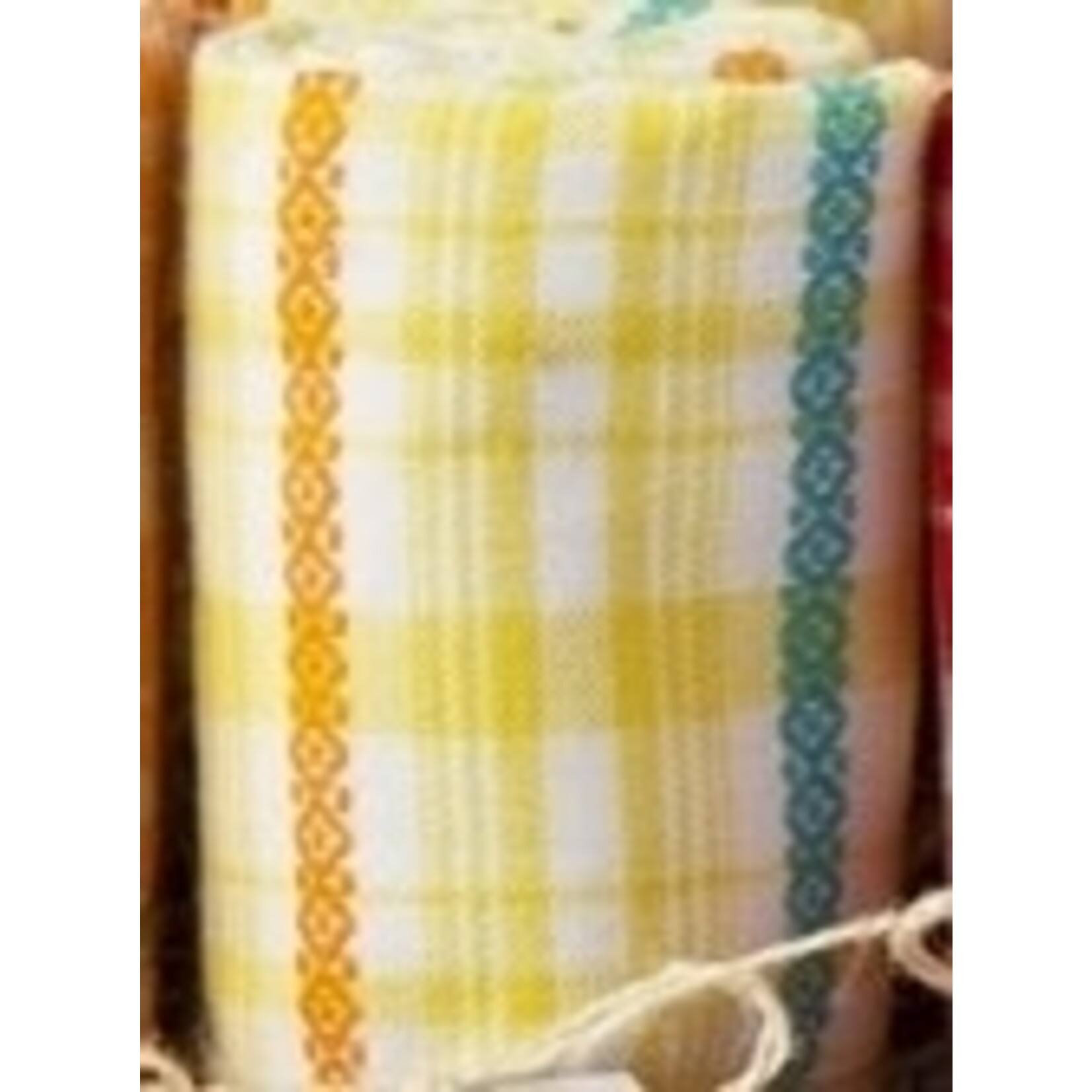 m. lynne designs yellow madras tea towel
