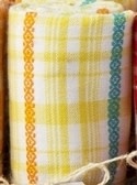 available at m. lynne designs Yellow Madras Tea Towel