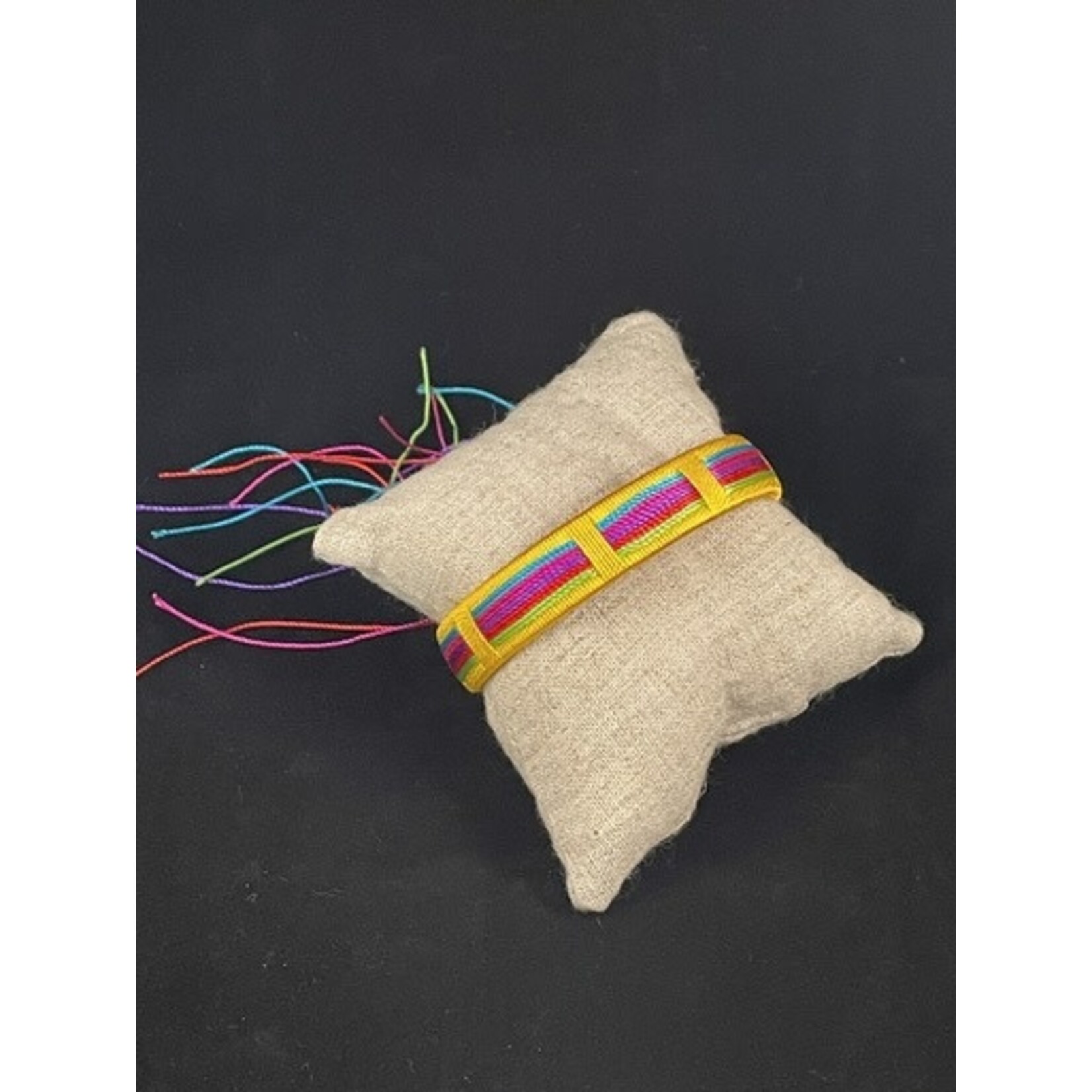 m. lynne designs yellow wrapped thread cuff