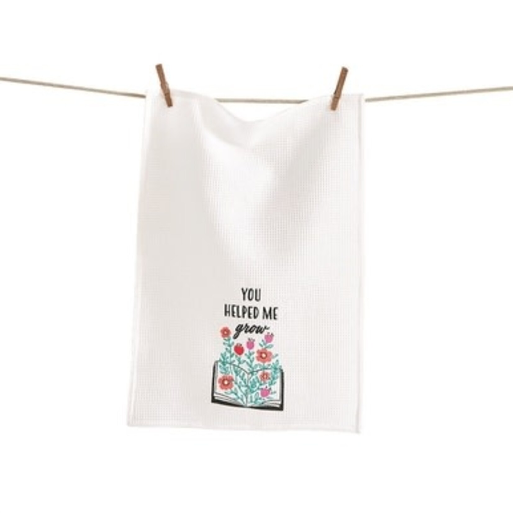 m. lynne designs you helped me grow dishtowel