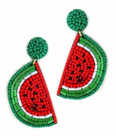 available at m. lynne designs Beaded Watermelon Earring