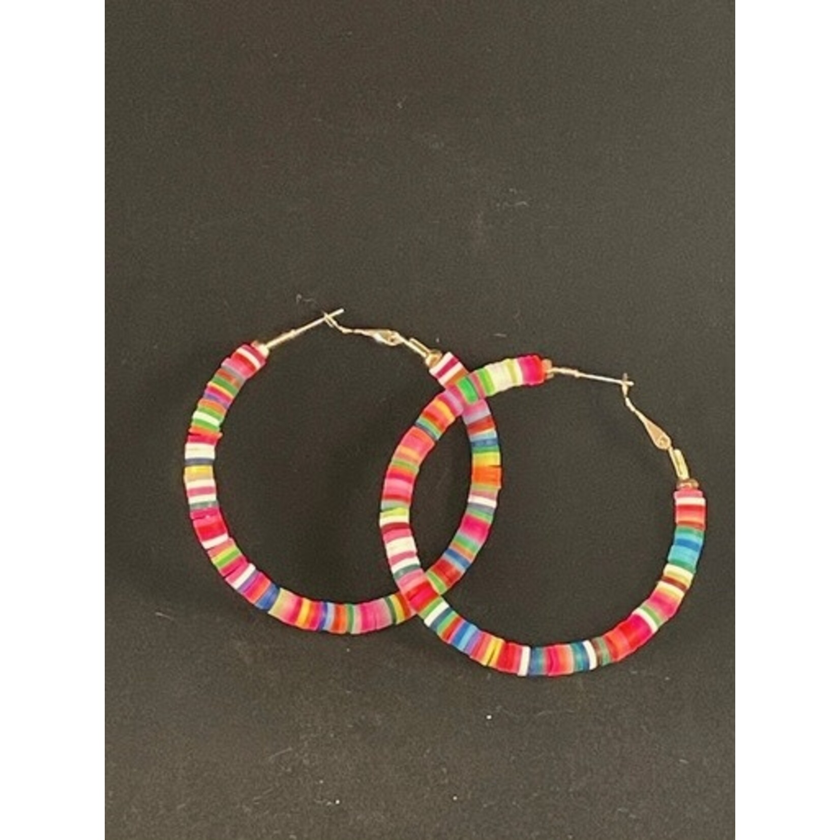 m. lynne designs colorful disc hoop earring