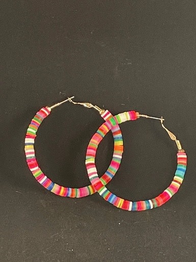 available at m. lynne designs Colorful Disc Large Hoop Earring