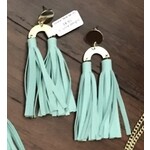 m. lynne designs double tassel suede earring