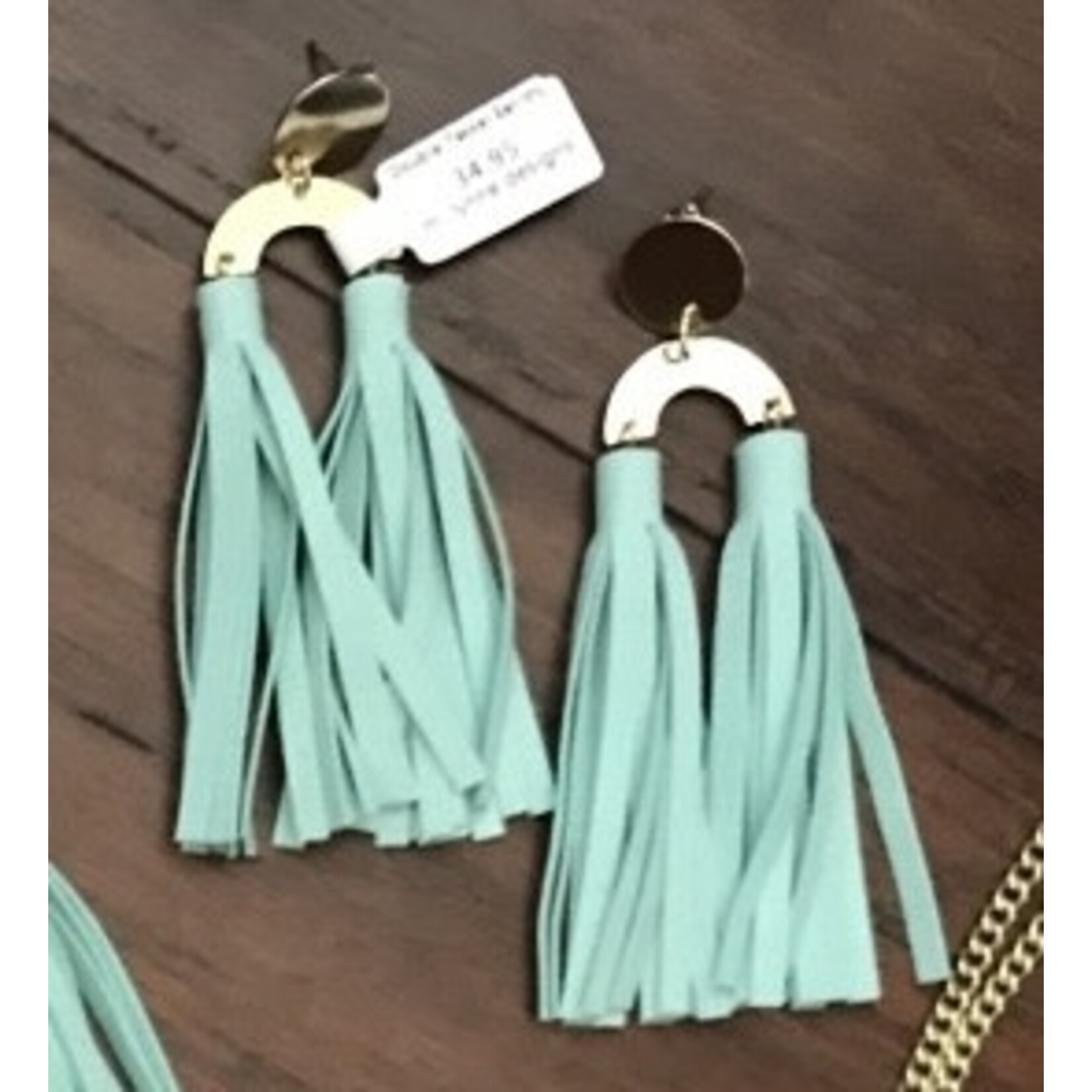 m. lynne designs double tassel suede earring