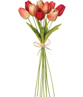 available at m. lynne designs Coral Tulip Bouquet, 15"