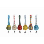 m. lynne designs stoneware spoon with painted pattern