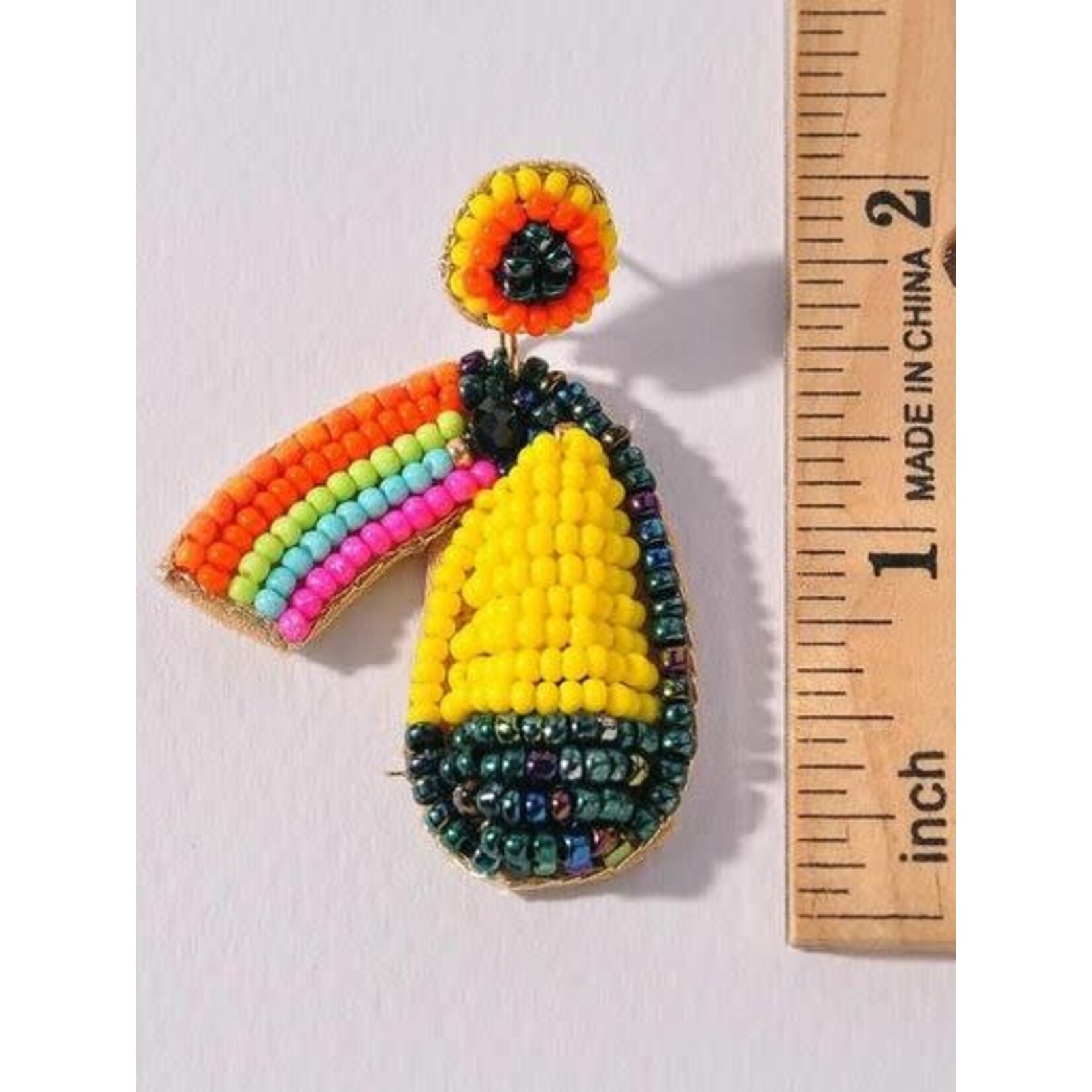 m. lynne designs beaded tucan earring