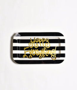 happy everything Black Stripe Happy Everything Mini Rectangle Platter