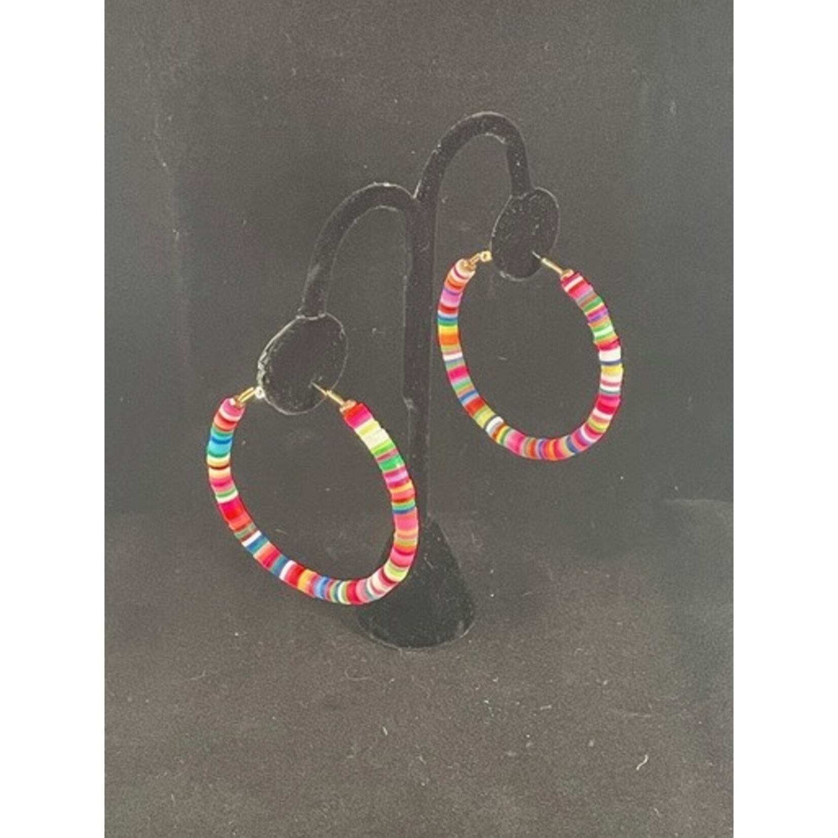 m. lynne designs colorful disc hoop earring