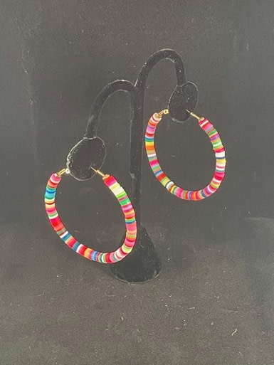 available at m. lynne designs Colorful Disc Large Hoop Earring