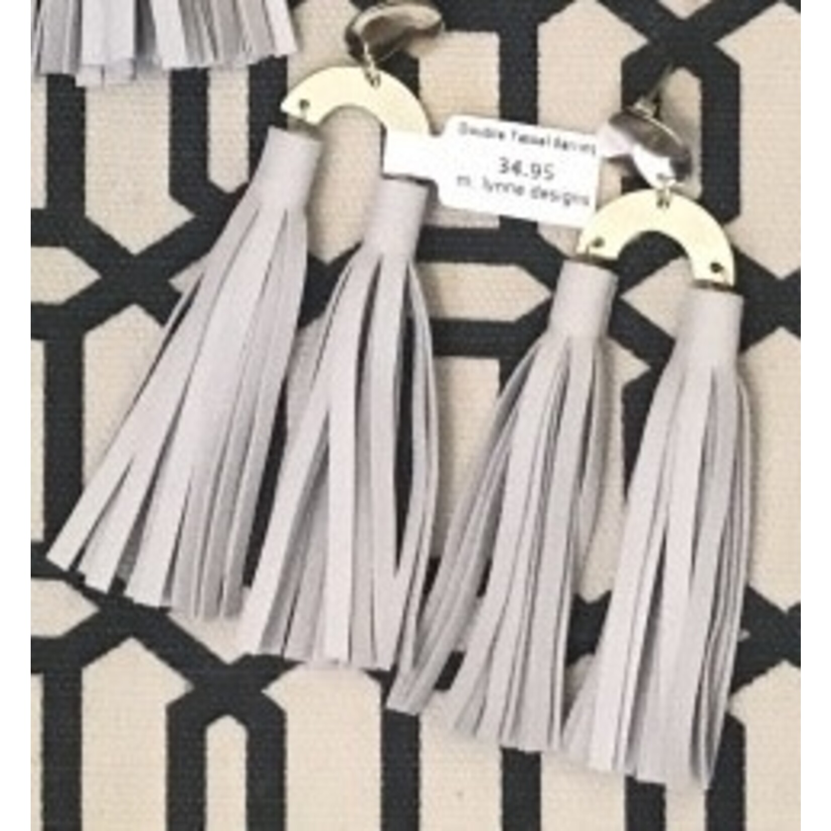 m. lynne designs double tassel suede earring