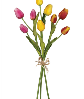 available at m. lynne designs Mixed Tulip Bouquet, 15.5"
