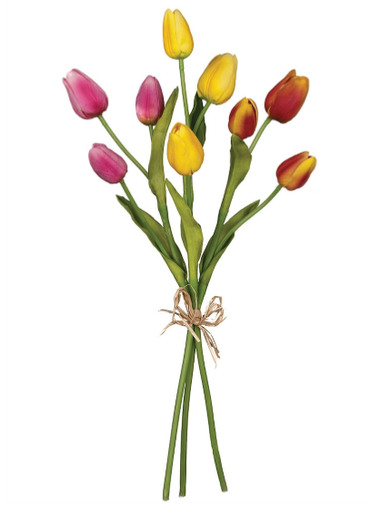 available at m. lynne designs Mixed Tulip Bouquet, 15.5"