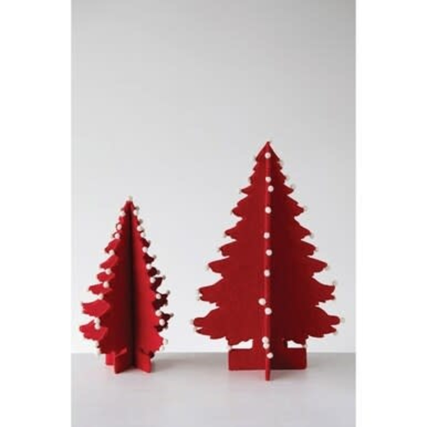 m. lynne designs red & white wool felt tree with pom poms