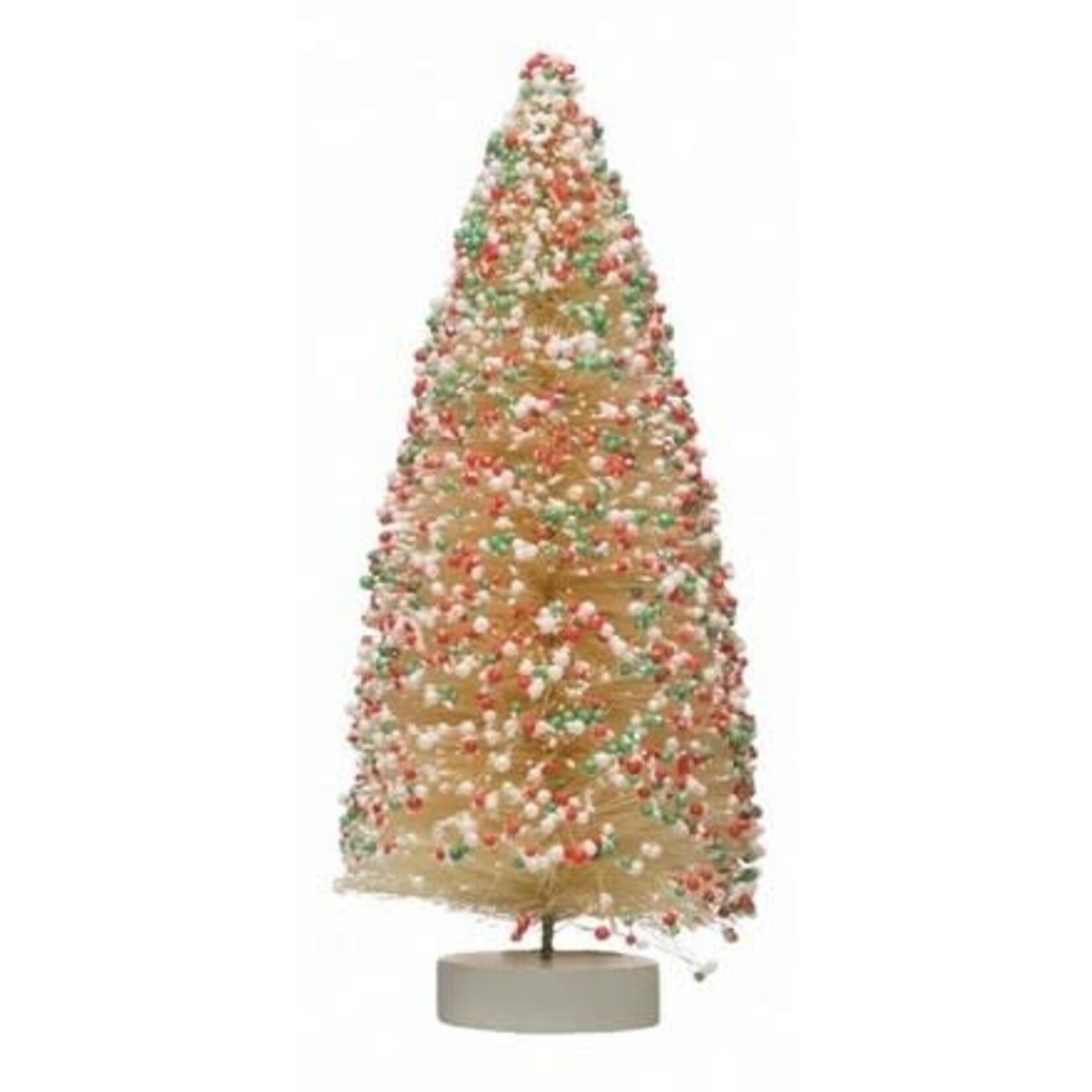 m. lynne designs sisal with red, white & green sprinkles bottlebrush tree