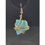 m. lynne designs turquoise, red & pink drop earring