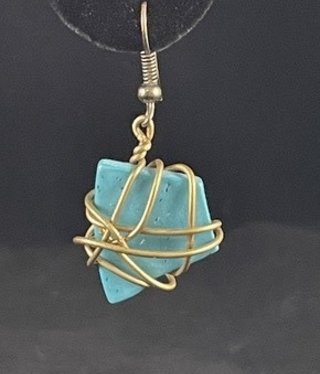 available at m. lynne designs Turquoise Wire Wrapped Stone Earring