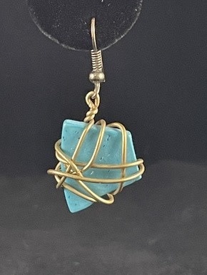 available at m. lynne designs Turquoise Wire Wrapped Stone Earring