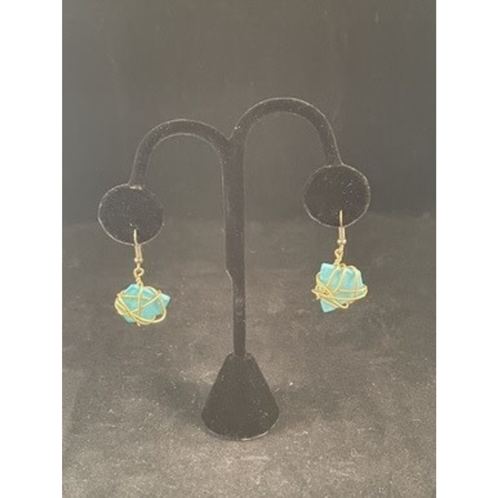 m. lynne designs turquoise, red & pink drop earring