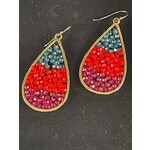 m. lynne designs turquoise, red & pink drop earring