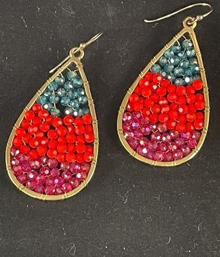 available at m. lynne designs Turquoise, Red, and Pink Drop Earring