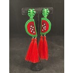 m. lynne designs watermelon tassel earring
