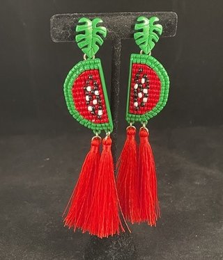 available at m. lynne designs Watermelon Tassel Earring