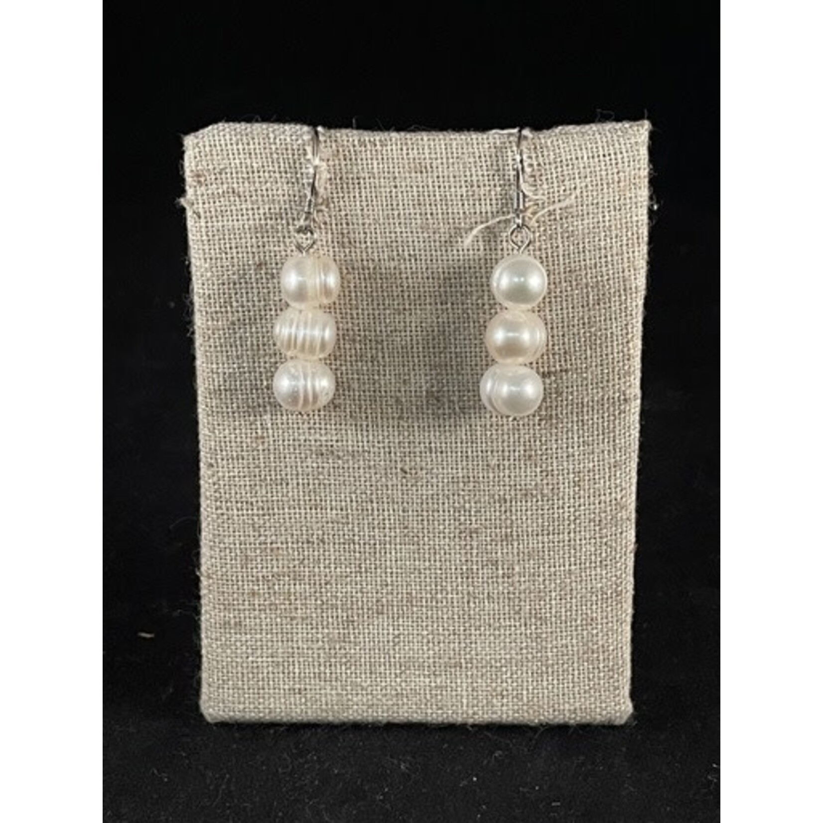 m. lynne designs white baroque triple pearl earring
