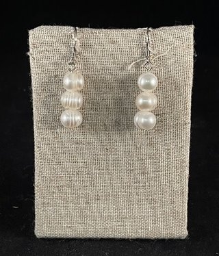 available at m. lynne designs White Baroque Triple Pearl Earring