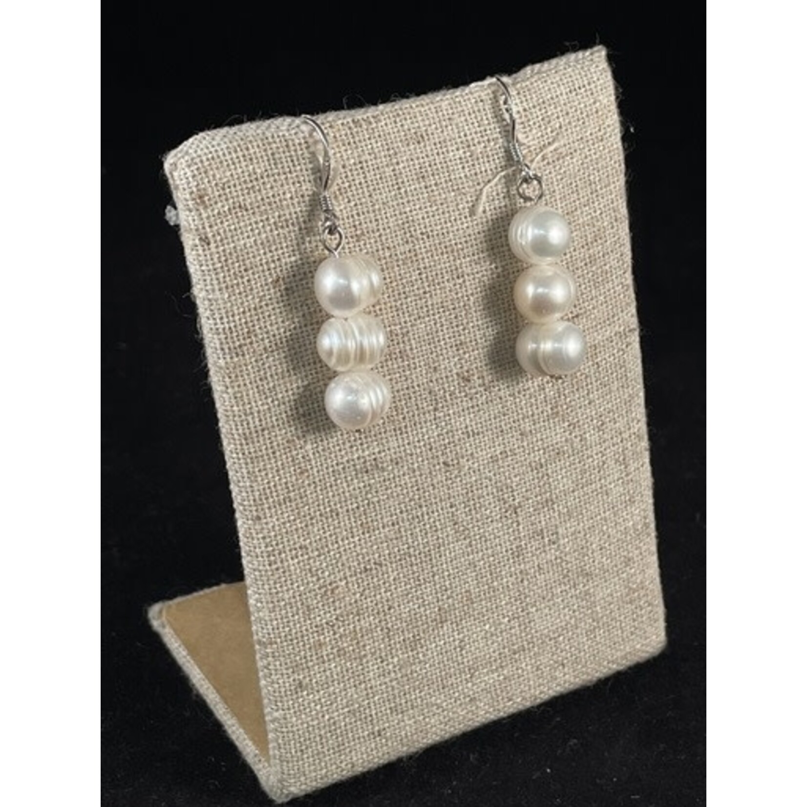 m. lynne designs white baroque triple pearl earring