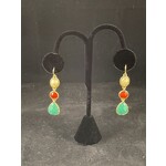 m. lynne designs white, teal & orange dangle earring