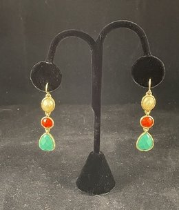available at m. lynne designs White, Teal, Orange Dangle Earring