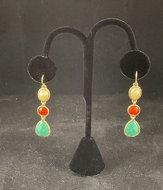 available at m. lynne designs White, Teal, Orange Dangle Earring