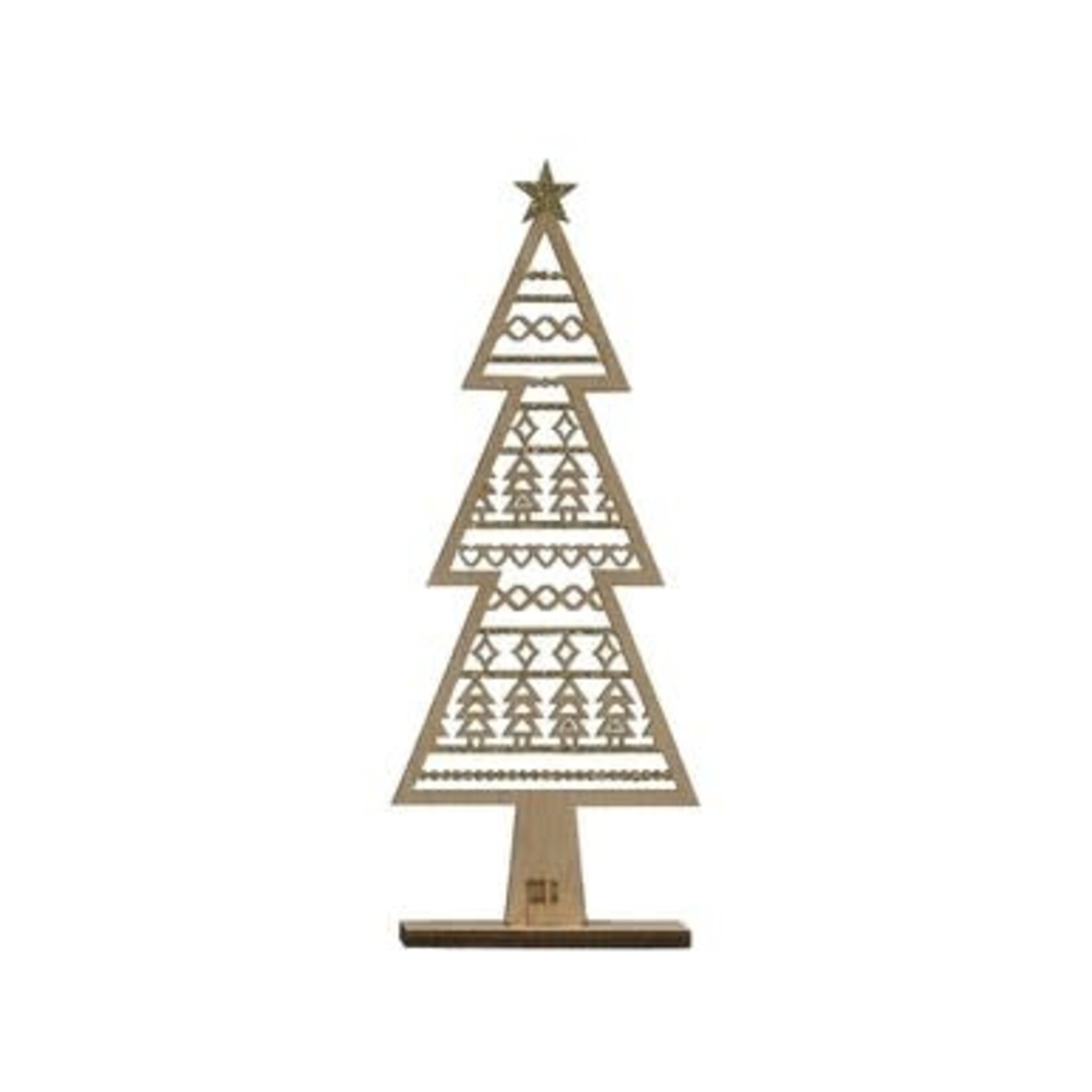 m. lynne designs short wood laser tree with glitter