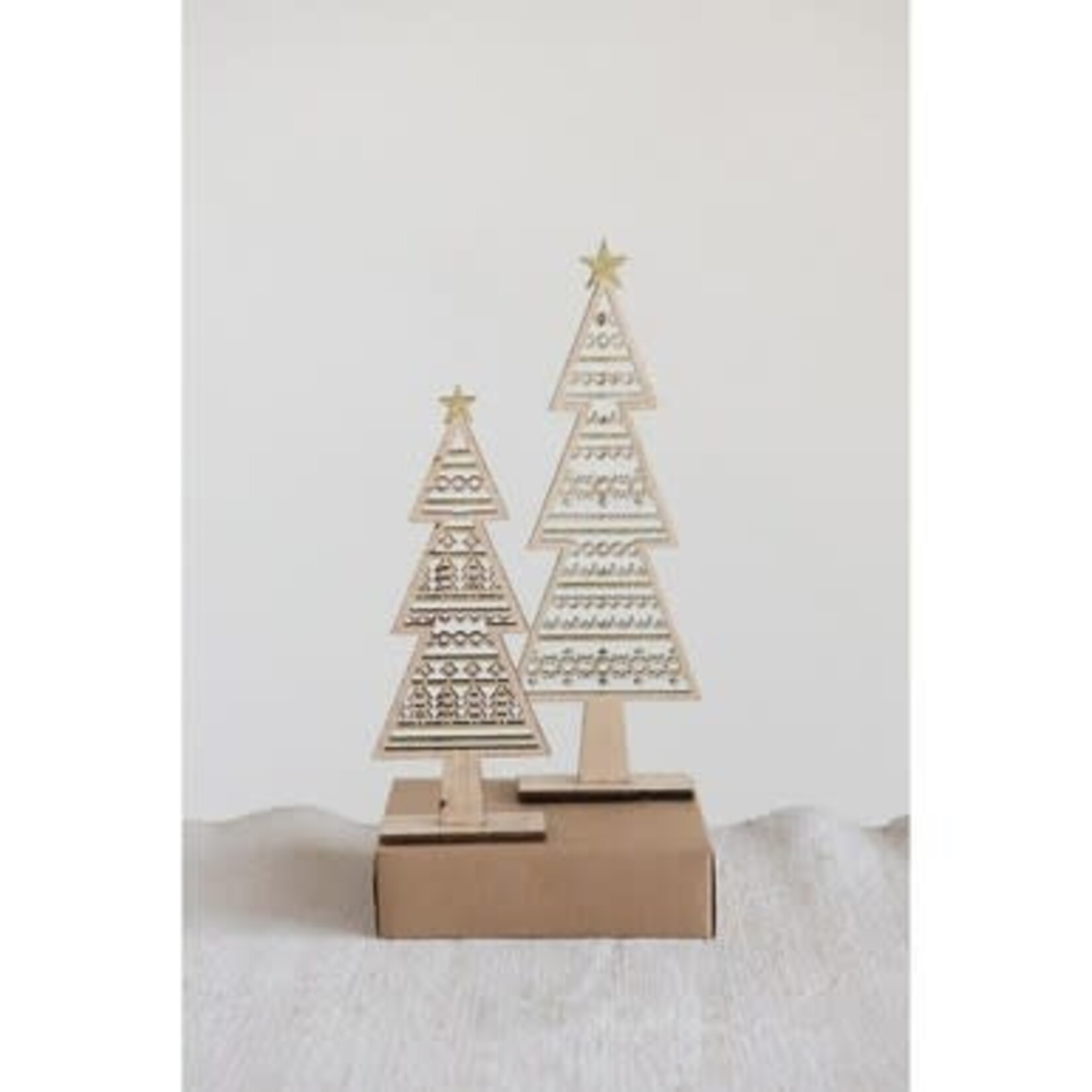 m. lynne designs short wood laser tree with glitter