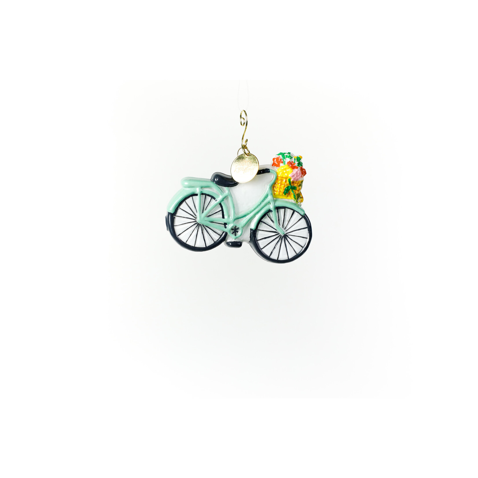 happy everything bicycle shaped ornament