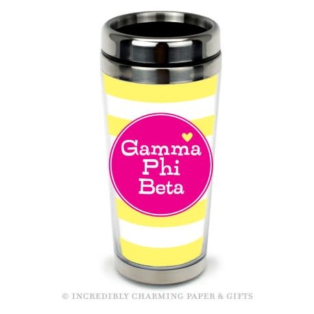 available at m. lynne designs Gamma Phi Beta Cabana Stainless Steel Mug