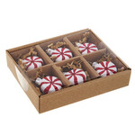 m. lynne designs peppermint ornaments in box