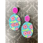 m. lynne designs beaded oval floral earring
