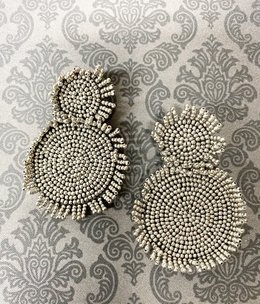 available at m. lynne designs Silver Round Beaded Earring