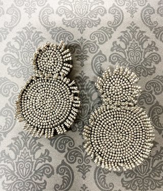 available at m. lynne designs Silver Round Beaded Earring